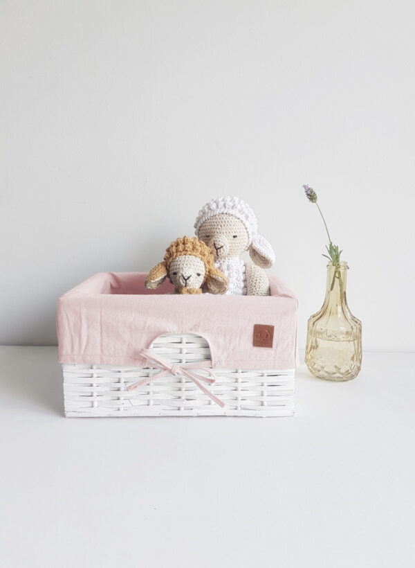 INSTOCK-Canasto pañalero de mimbre con funda - Imagen 8