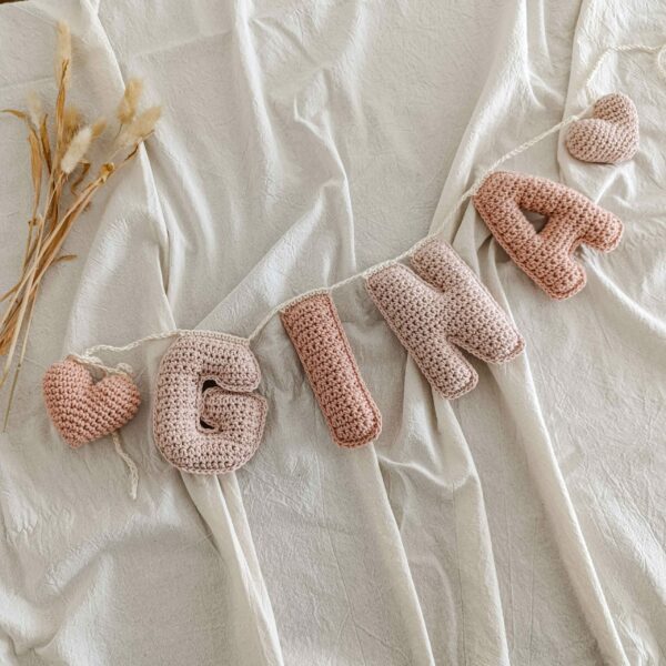 Guirnalda letras tejidas (personalizadas) - Imagen 14