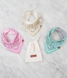 Set x 3 unid. de baberos bandana REVERSIBLES