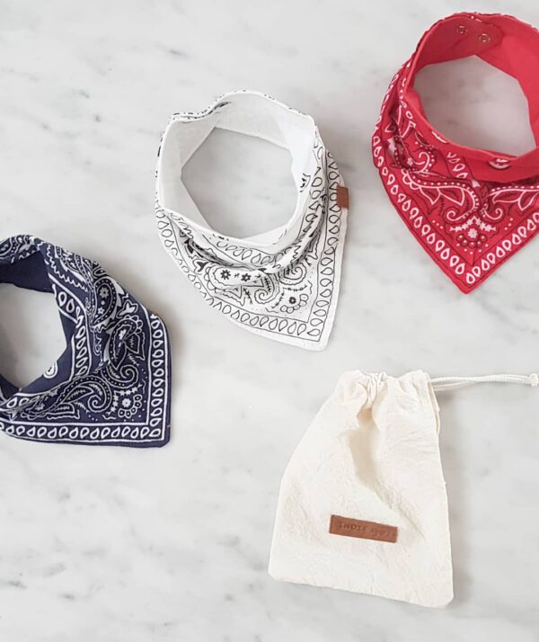 Set x 3 unid. de baberos bandana REVERSIBLES - Imagen 3