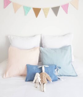 FERIA-Funda de almohadones en tussor lisos y denim stone wash