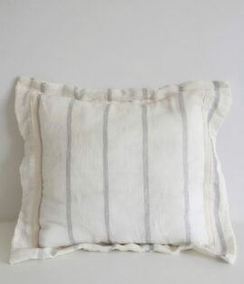 FERIA-Funda de almohadón de Gasa 50x45 cm con detalle de cinta hilera