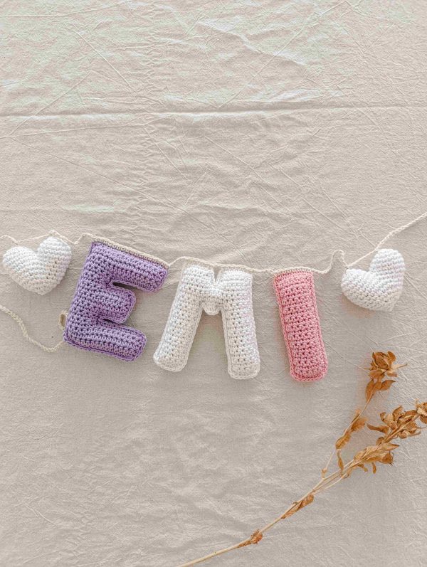 Guirnalda letras tejidas (personalizadas) - Imagen 3
